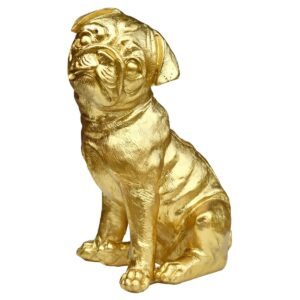 Gold Pug Dog Statue