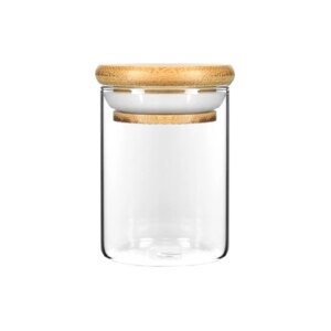 Bamboo & Glass Stash Jar Medium